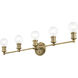Lansdale 5 Light 33.88 inch Antique Brass ADA Large Vanity Sconce Wall Light, Large