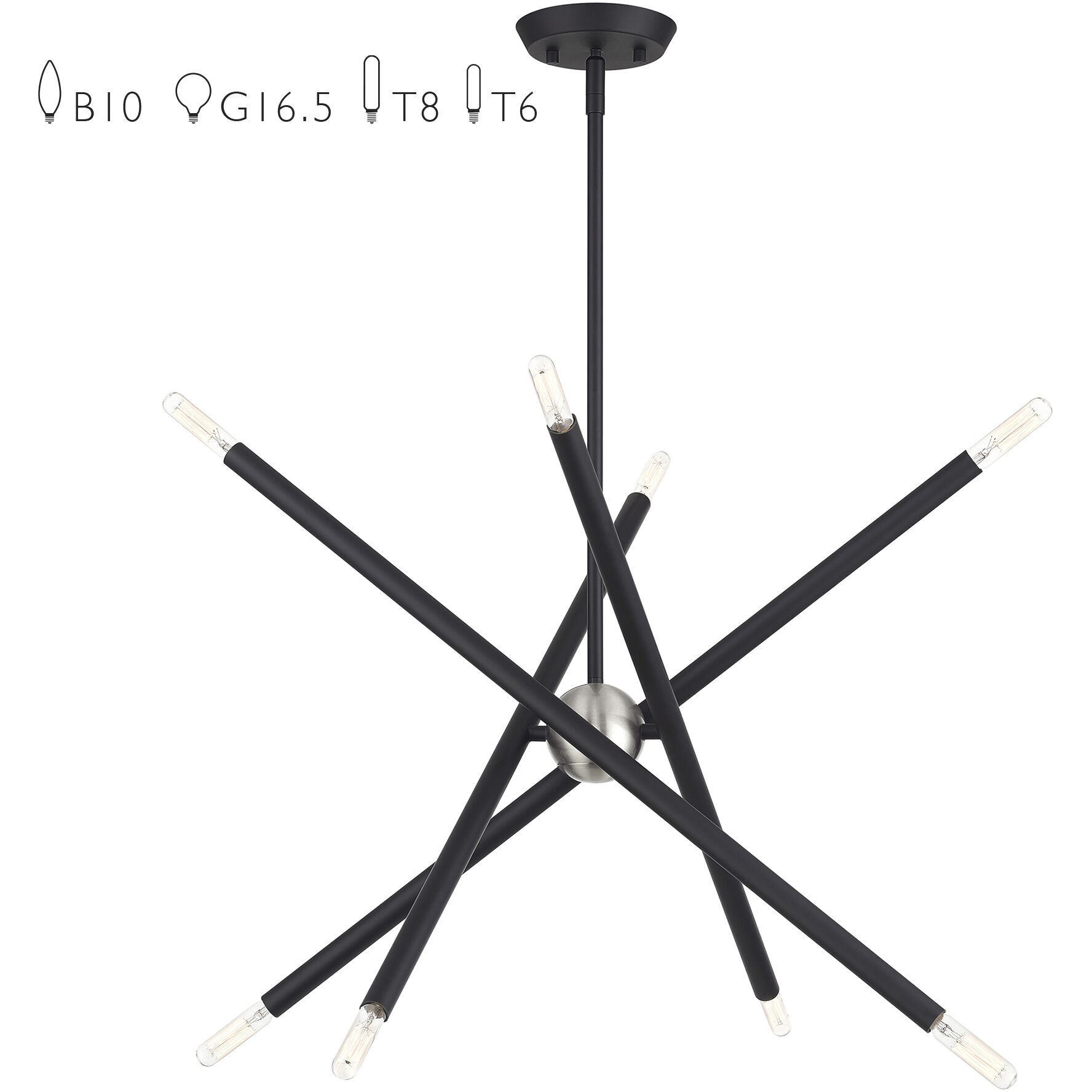 Soho 8 Light 24 inch Black Chandelier Ceiling Light