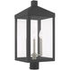 Nyack 3 Light 24 inch Scandinavian Gray Outdoor Post Top Lantern
