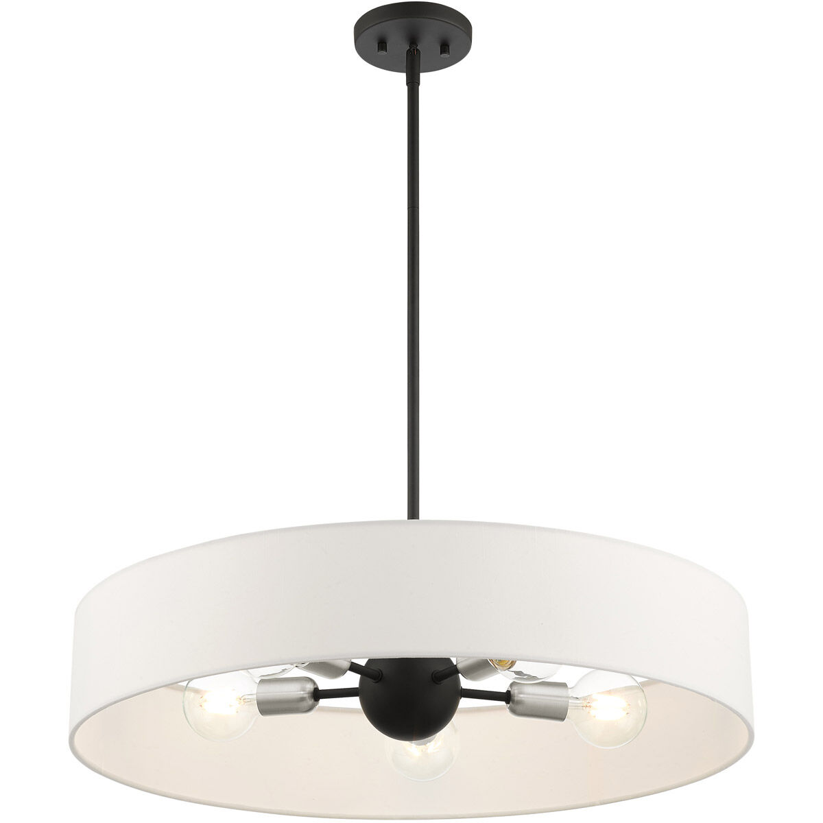 Venlo 5 Light 26 inch Black with Brushed Nickel Accents Pendant Ceiling Light
