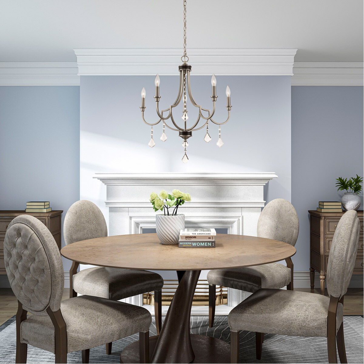 Glendale 5 Light 25 inch Brushed Nickel Chandelier Ceiling Light