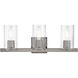 Clarion 3 Light 22.5 inch Black Chrome Vanity Sconce Wall Light