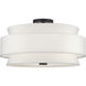 Fontana 5 Light 21 inch Bronze Semi-Flush Ceiling Light