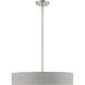 Elmhurst 4 Light 22 inch Brushed Nickel with Shiny White Accents Pendant Ceiling Light, Medium, Drum
