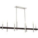 Denmark 8 Light 9 inch Brushed Nickel with Bronze Accents Chandelier Ceiling Light