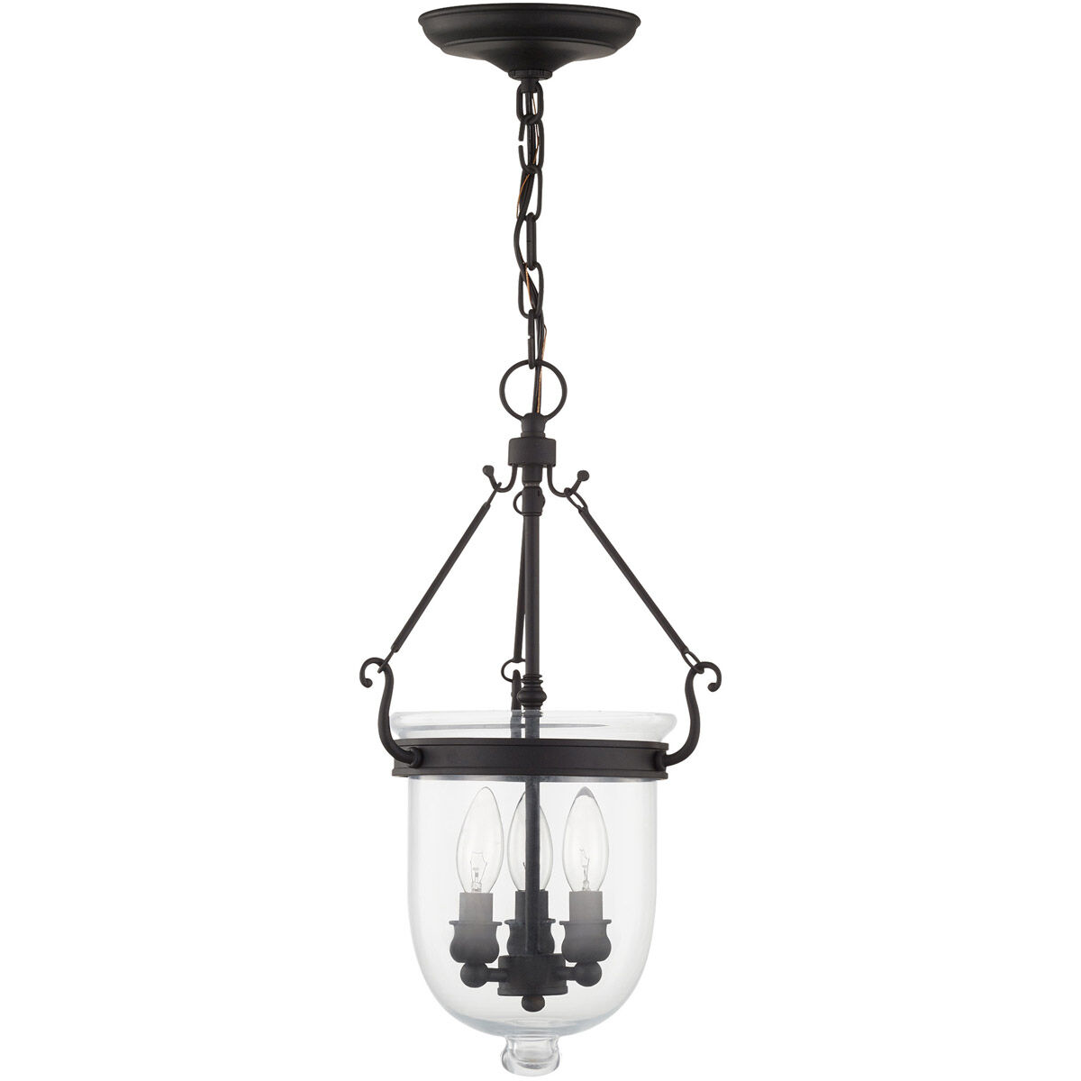 Jefferson 3 Light 10 inch Black Chain Lantern