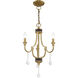 Glendale 3 Light 14 inch Antique Brass Mini Chandelier Ceiling Light