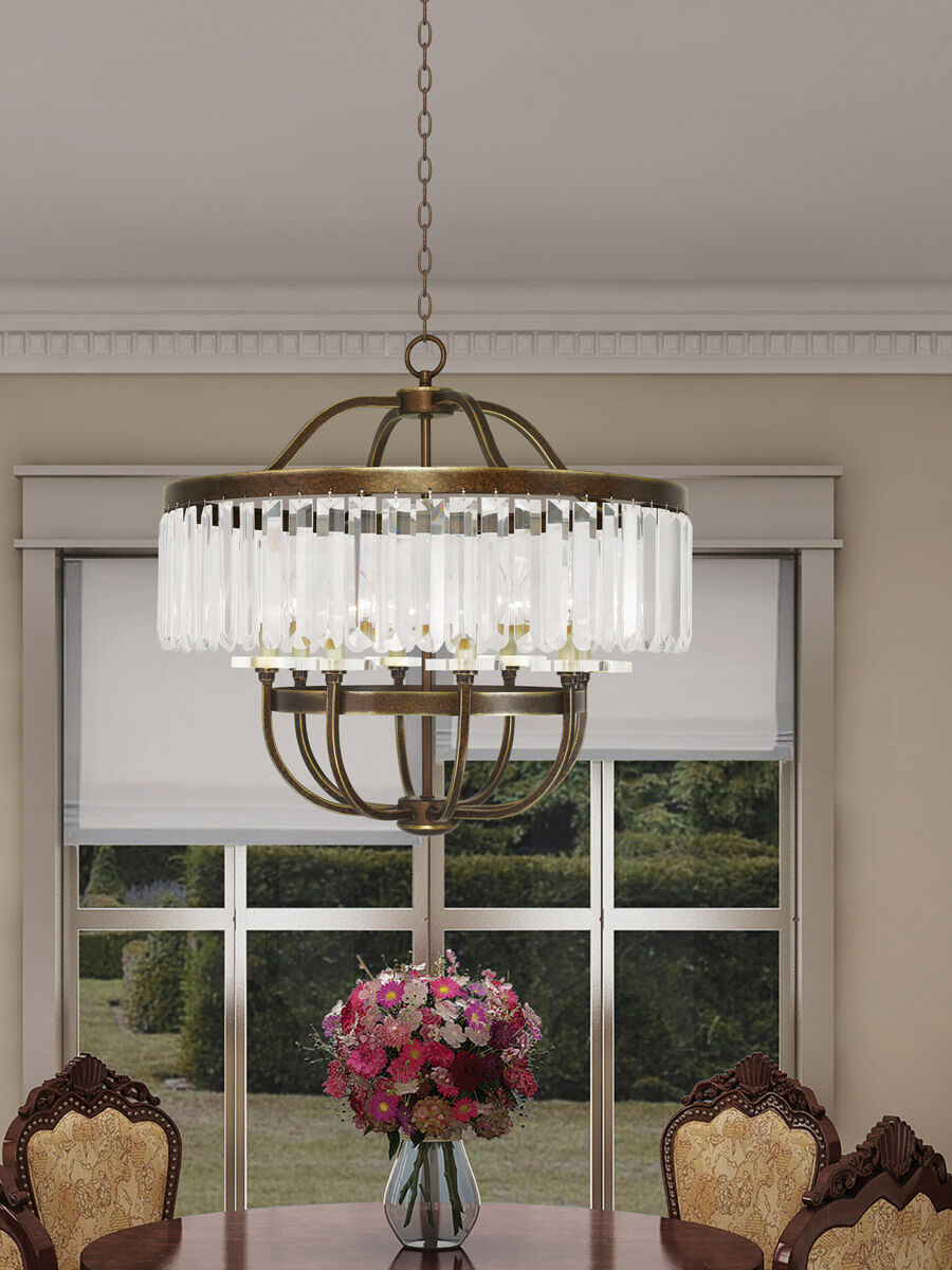 Ashton 8 Light 28 inch Hand Painted Palacial Bronze Chandelier Ceiling Light