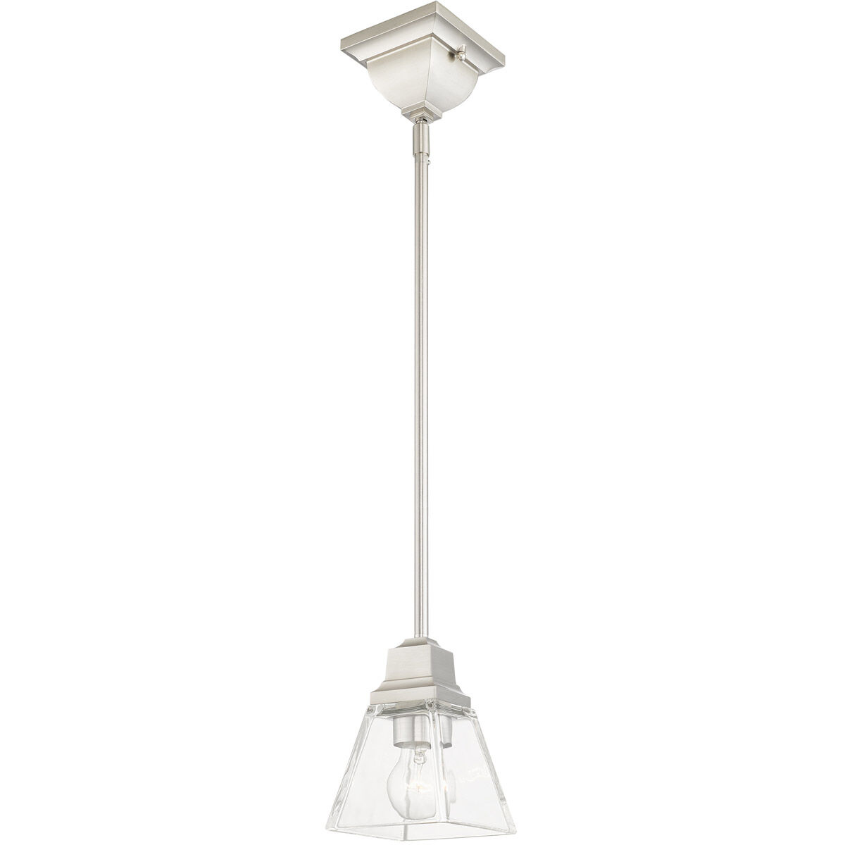 Mission 1 Light 5 inch Brushed Nickel Pendant Ceiling Light