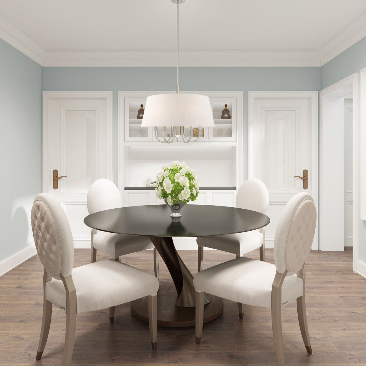 Belclaire 6 Light 24 inch Brushed Nickel Pendant Chandelier Ceiling Light