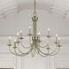 Estate 12 Light 36 inch Antique Brass 2-Tier Chandelier Ceiling Light