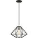 Geometric 1 Light 14 inch Black Pendant Ceiling Light