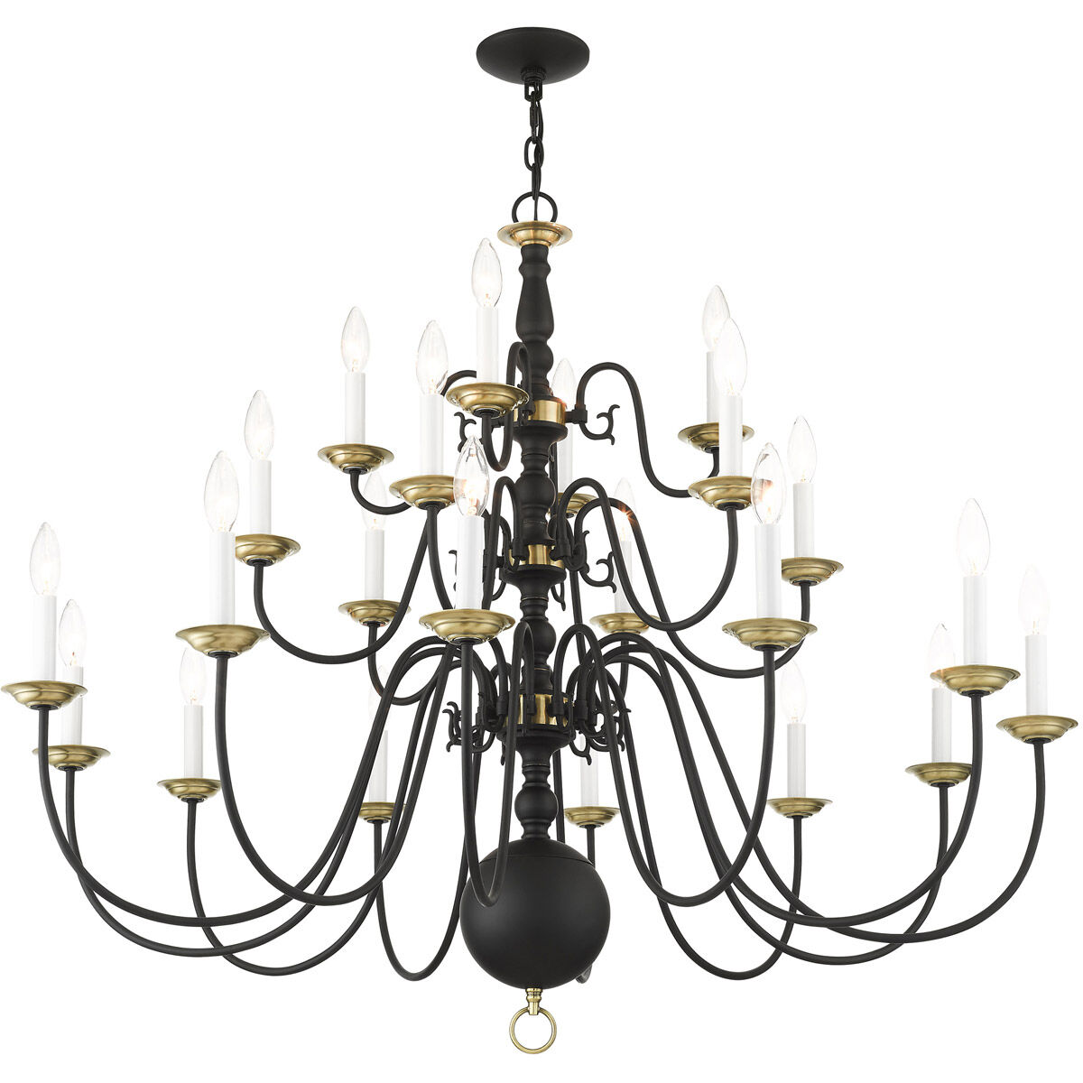 Williamsburg 22 Light 42 inch Black Chandelier Ceiling Light