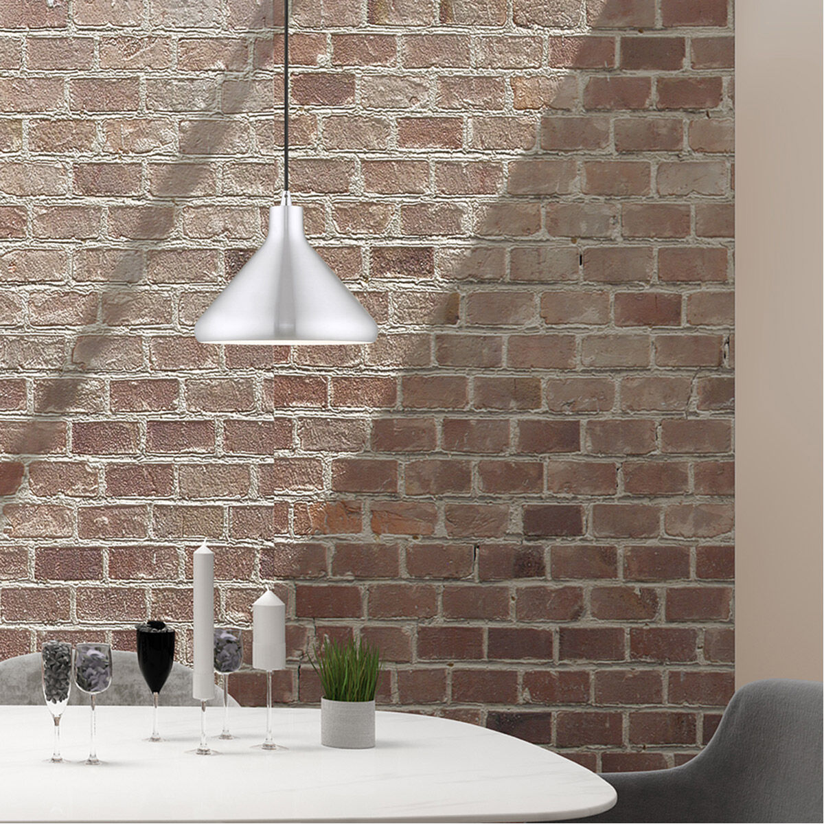 Allison 1 Light 10.5 inch Brushed Aluminum Mini Pendant Ceiling Light