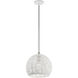 Chantily 1 Light 12 inch White with Brushed Nickel Accents Pendant Ceiling Light