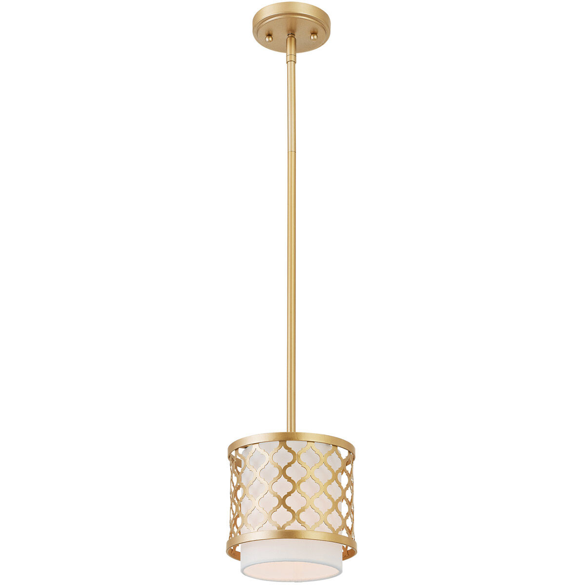 Arabesque 1 Light 7 inch Soft Gold Mini Pendant Ceiling Light