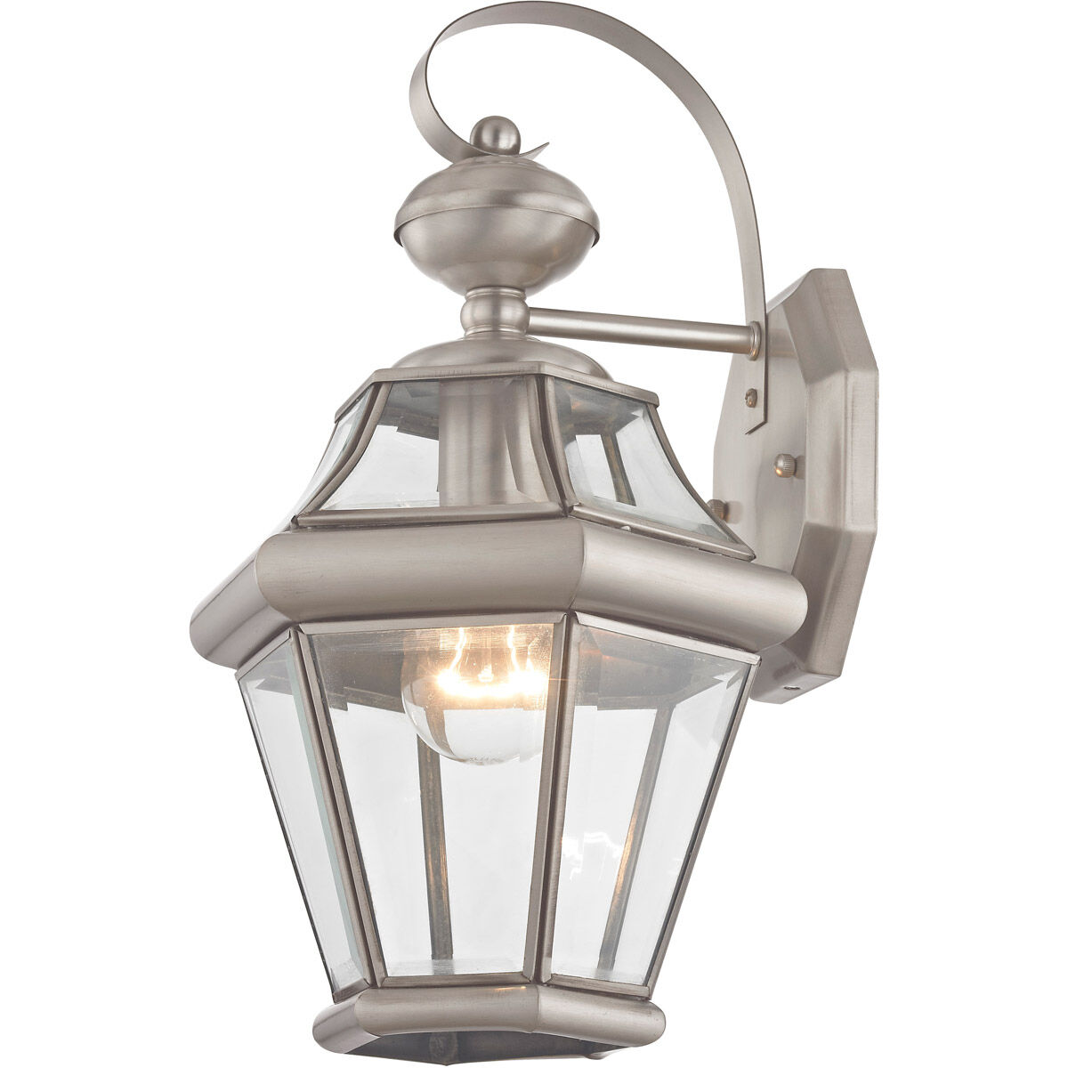 Georgetown 1 Light 15 inch Brushed Nickel Outdoor Wall Lantern