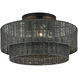 Weavington 3 Light 18 inch Black Semi Flush Mount Ceiling Light, Large