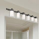 Manhattan 6 Light 48 inch Polished Black Chrome Vanity Sconce Wall Light