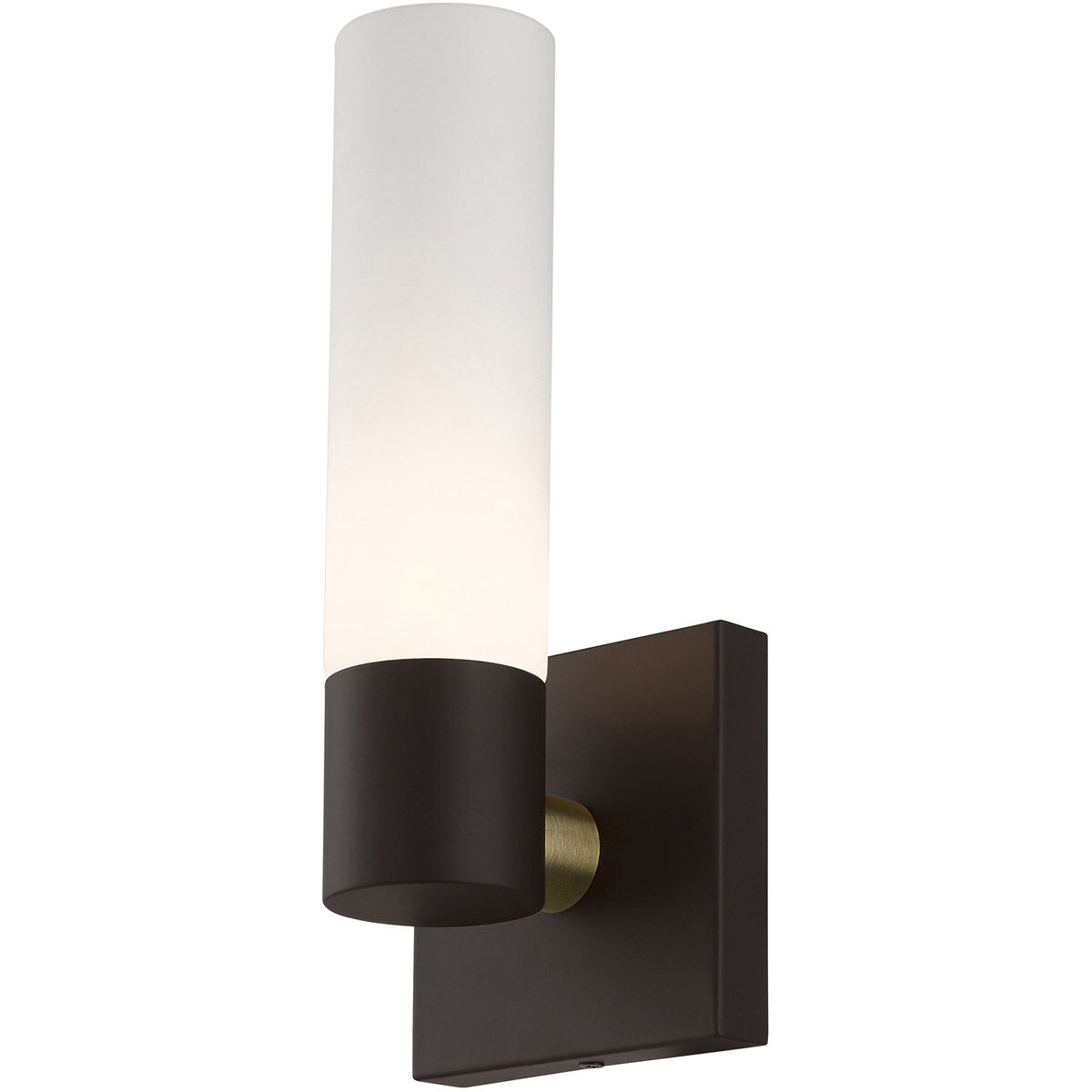 Aero ADA Wall Sconce Wall Light in Bronze with Antique Brass Accent