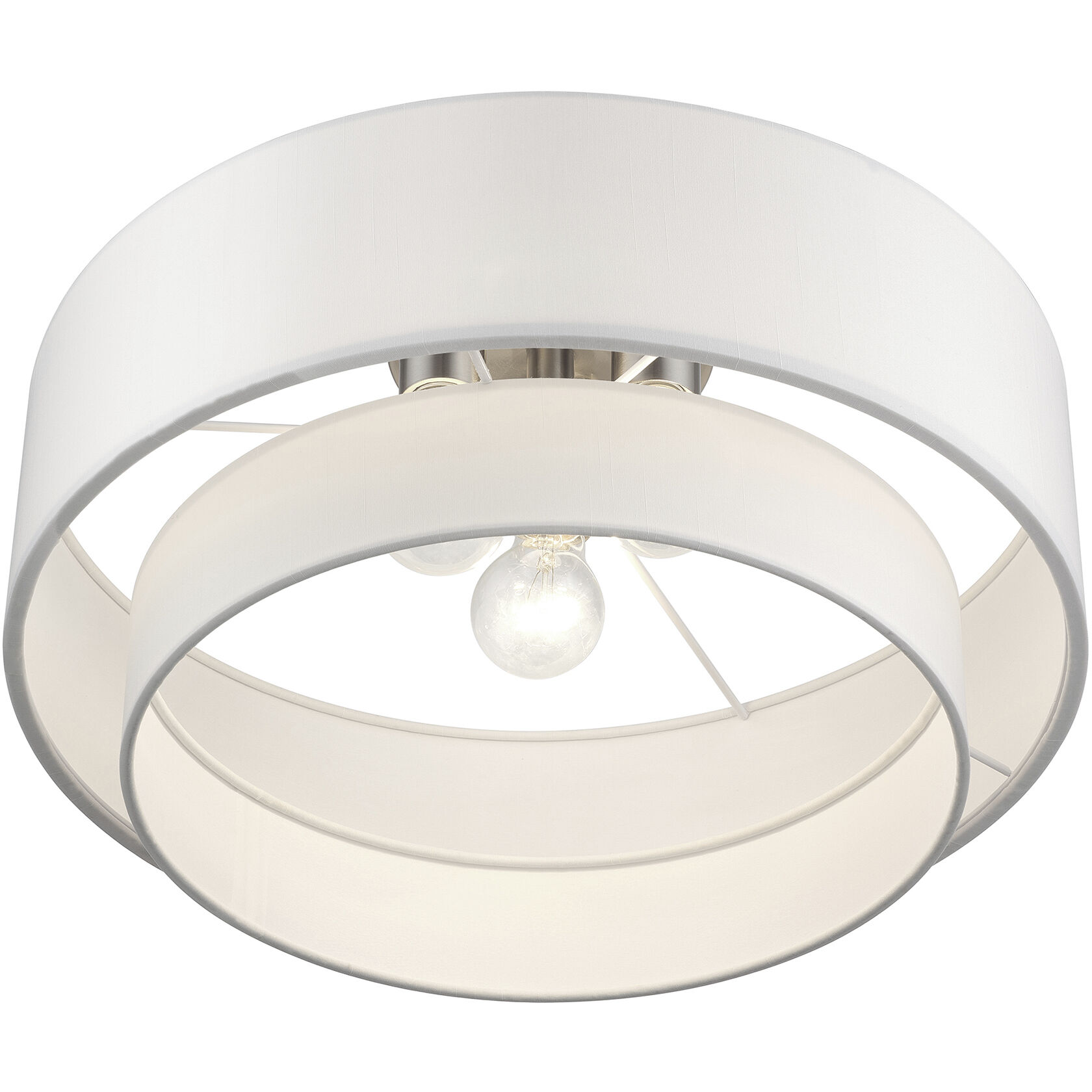 Manorwood 3 Light 18 inch Brushed Nickel Semi-Flush Ceiling Light
