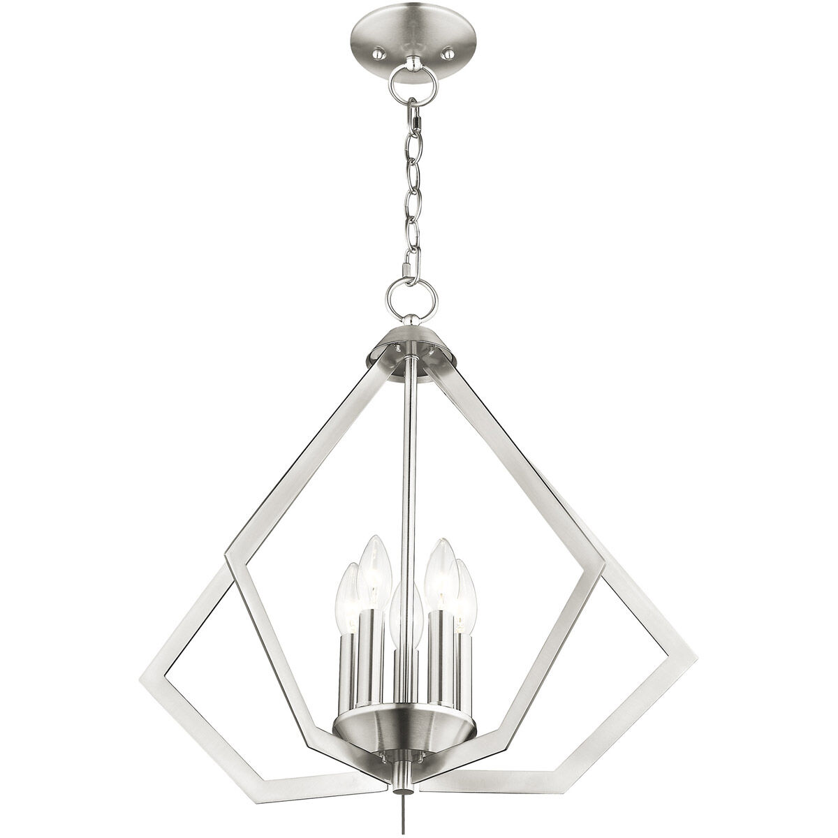 Prism 5 Light 20 inch Brushed Nickel Chandelier Ceiling Light