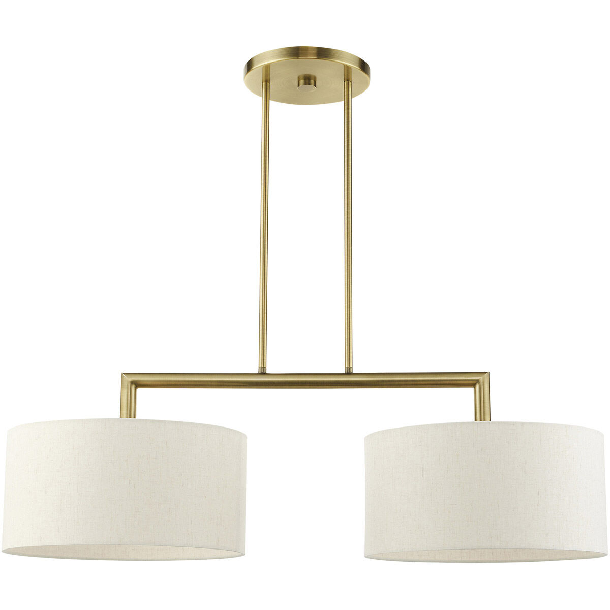 Meridian 2 Light 35 inch Antique Brass Linear Chandelier Ceiling Light