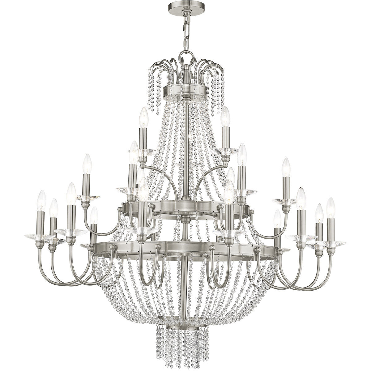Valentina 21 Light 42 inch Brushed Nickel Foyer Chandelier Ceiling Light