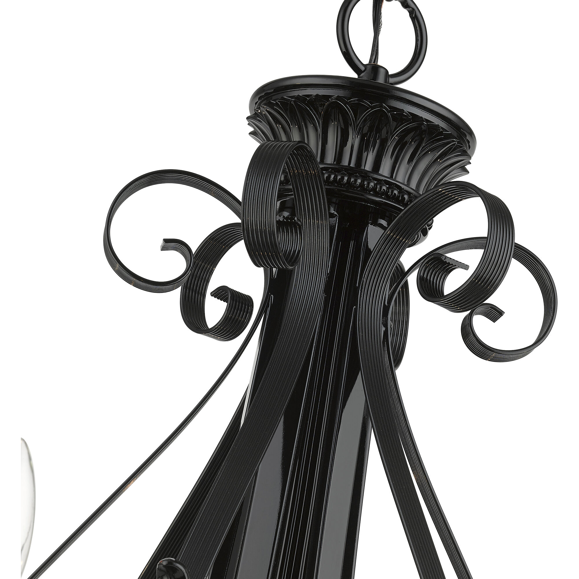 Valencia 6 Light 35 inch Shiny Black Large Chandelier Ceiling Light
