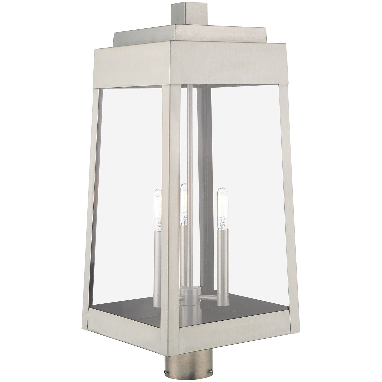 Oslo 3 Light 25 inch Brushed Nickel Outdoor Post Top Lantern