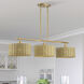 Weavington 3 Light 46 inch Antique Gold Leaf Linear Chandelier Ceiling Light, Extra Large