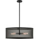 Industro 5 Light 25 inch Black with Brushed Nickel Accents Chandelier Ceiling Light