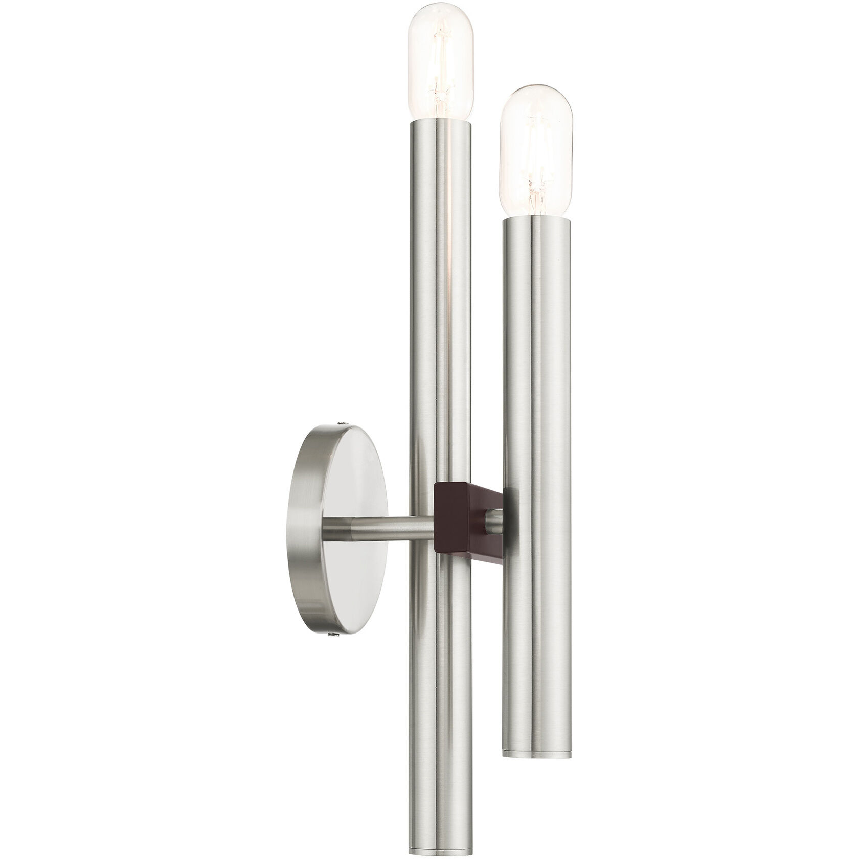 Helsinki 2 Light 7 inch Brushed Nickel with Bronze Accents Sconce Wall Light