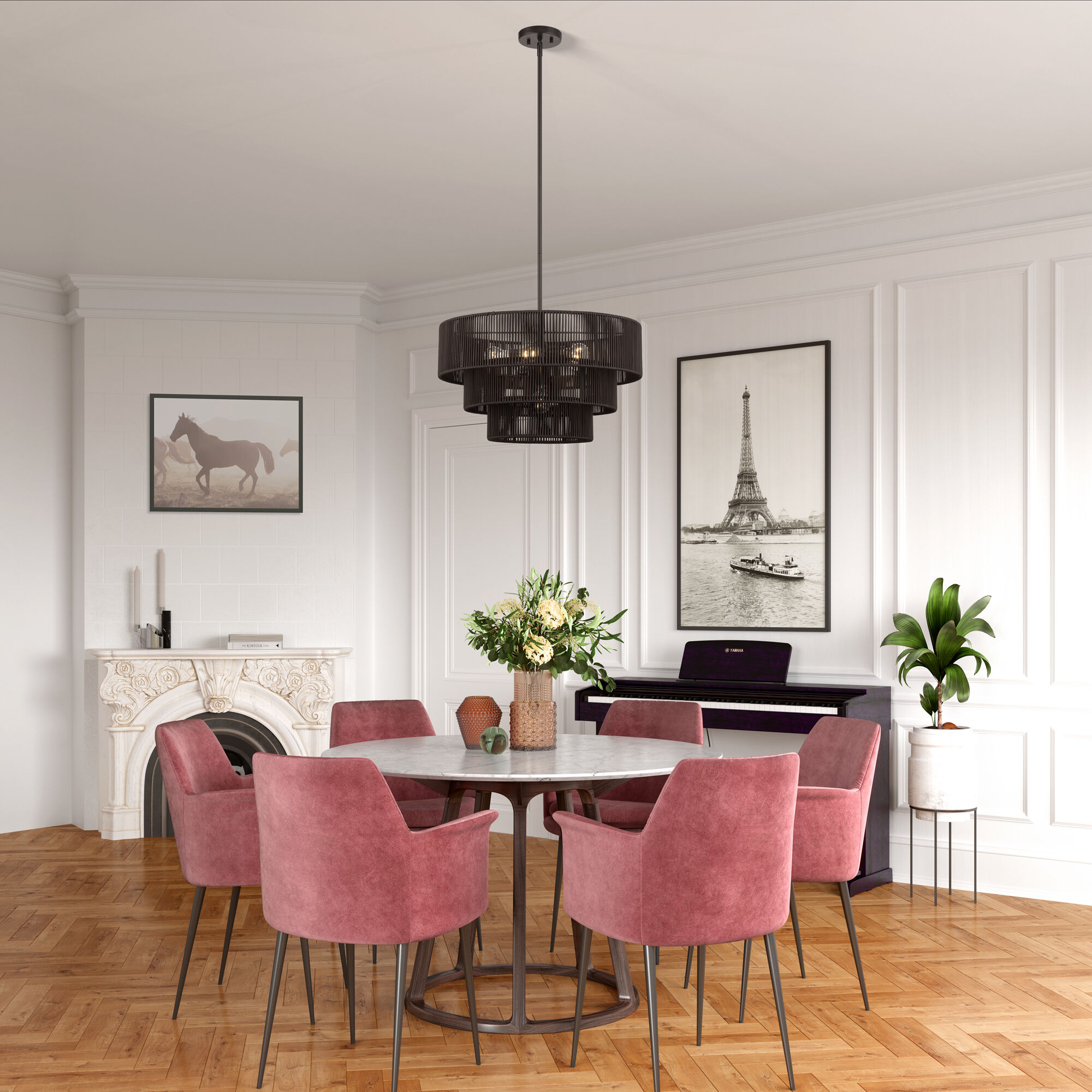 Acordia 6 Light 23 inch English Bronze Pendant Chandelier Ceiling Light