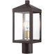 Nyack 1 Light 15.25 inch Bronze with Antique Brass Cluster Small Outdoor Post Top Lantern in Bronze with Antique Brass Cluser
