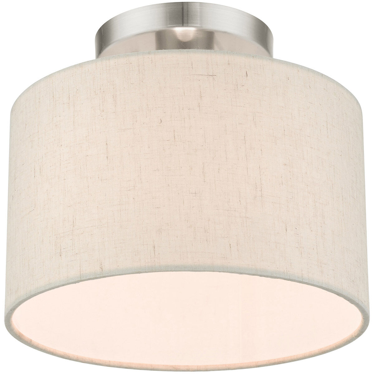 Meadow 1 Light 10 inch Brushed Nickel Semi Flush Ceiling Light