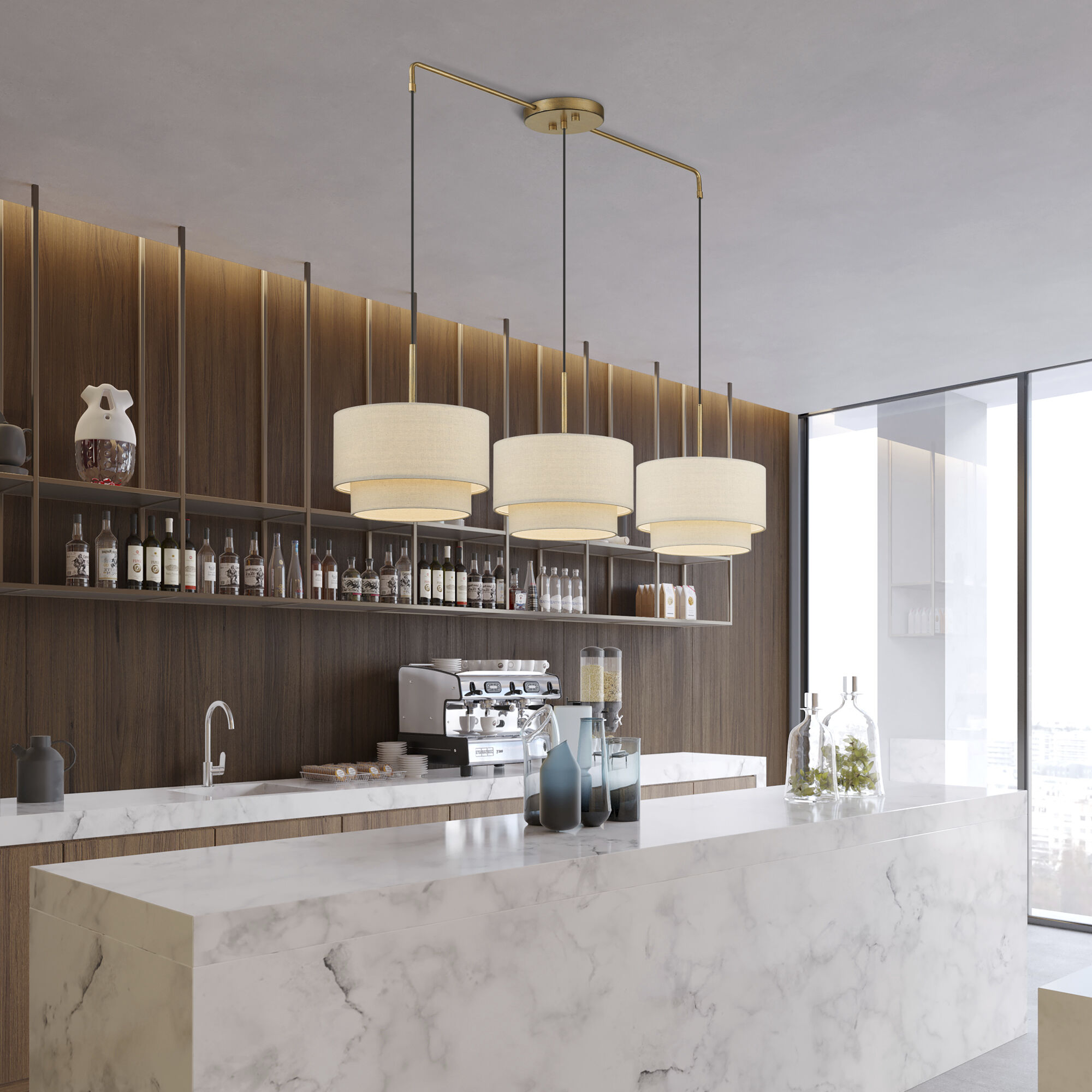 Bellingham 3 Light 13 inch Antique Gold Leaf Chandelier Ceiling Light, Large