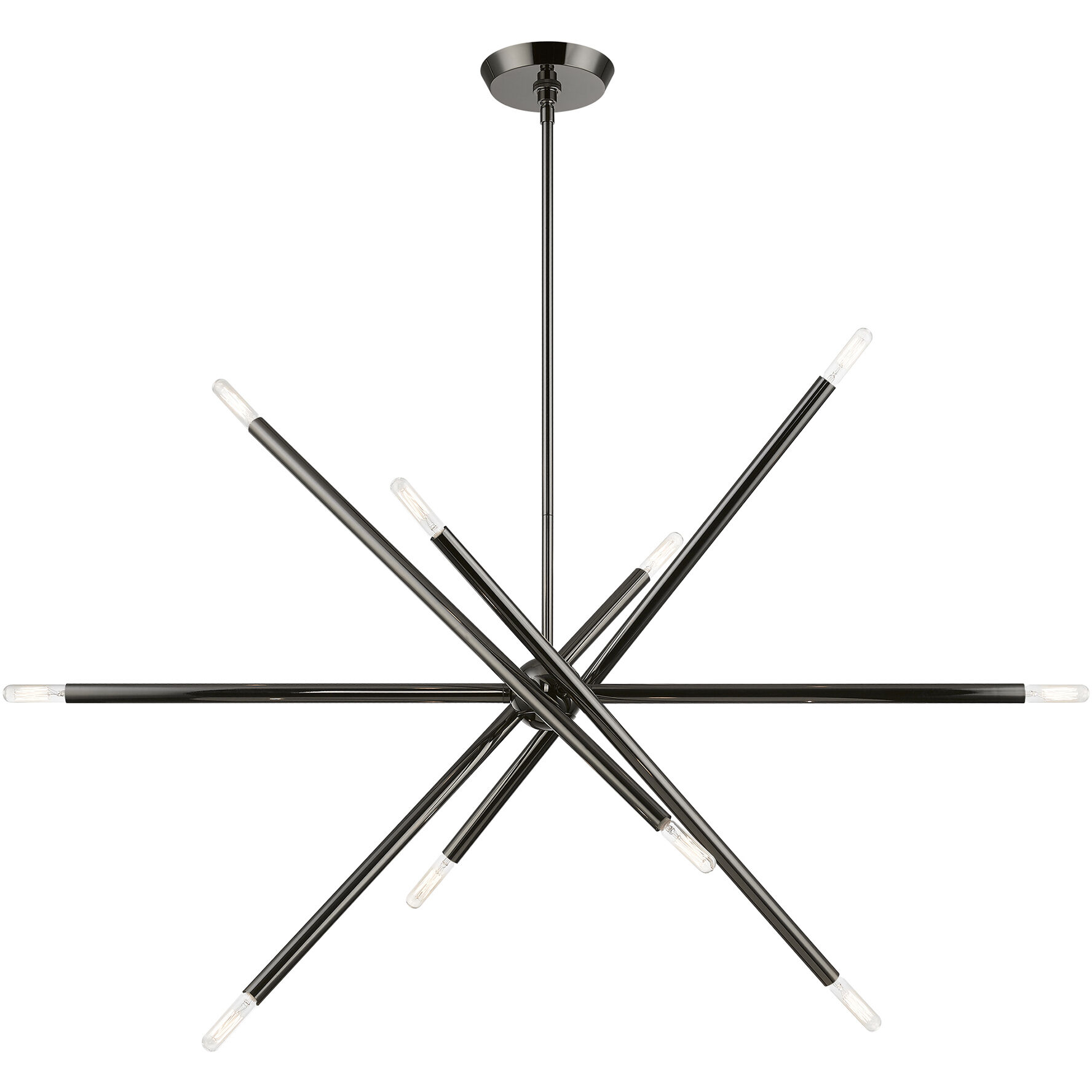 Soho Linear Chandelier Ceiling Light in Black Chrome