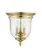 Legacy 3 Light 11.5 inch Polished Brass Flush Mount Ceiling Light