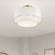 Manorwood 3 Light 15 inch Soft Gold Semi-Flush Ceiling Light