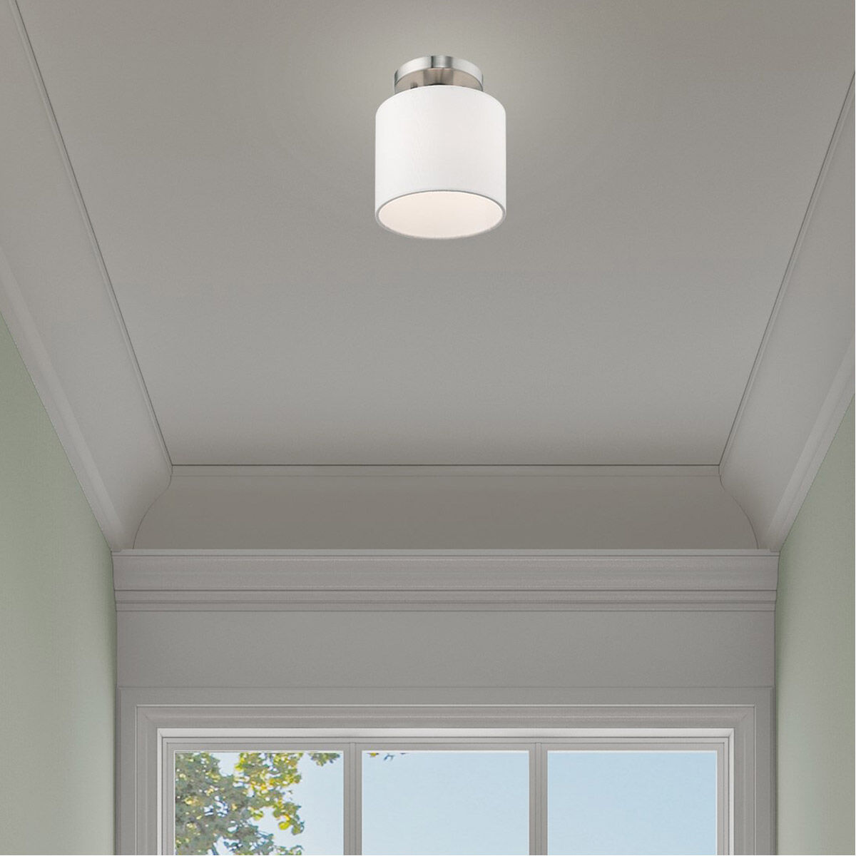Clark 1 Light 7 inch Brushed Nickel Semi-Flush Mount Ceiling Light