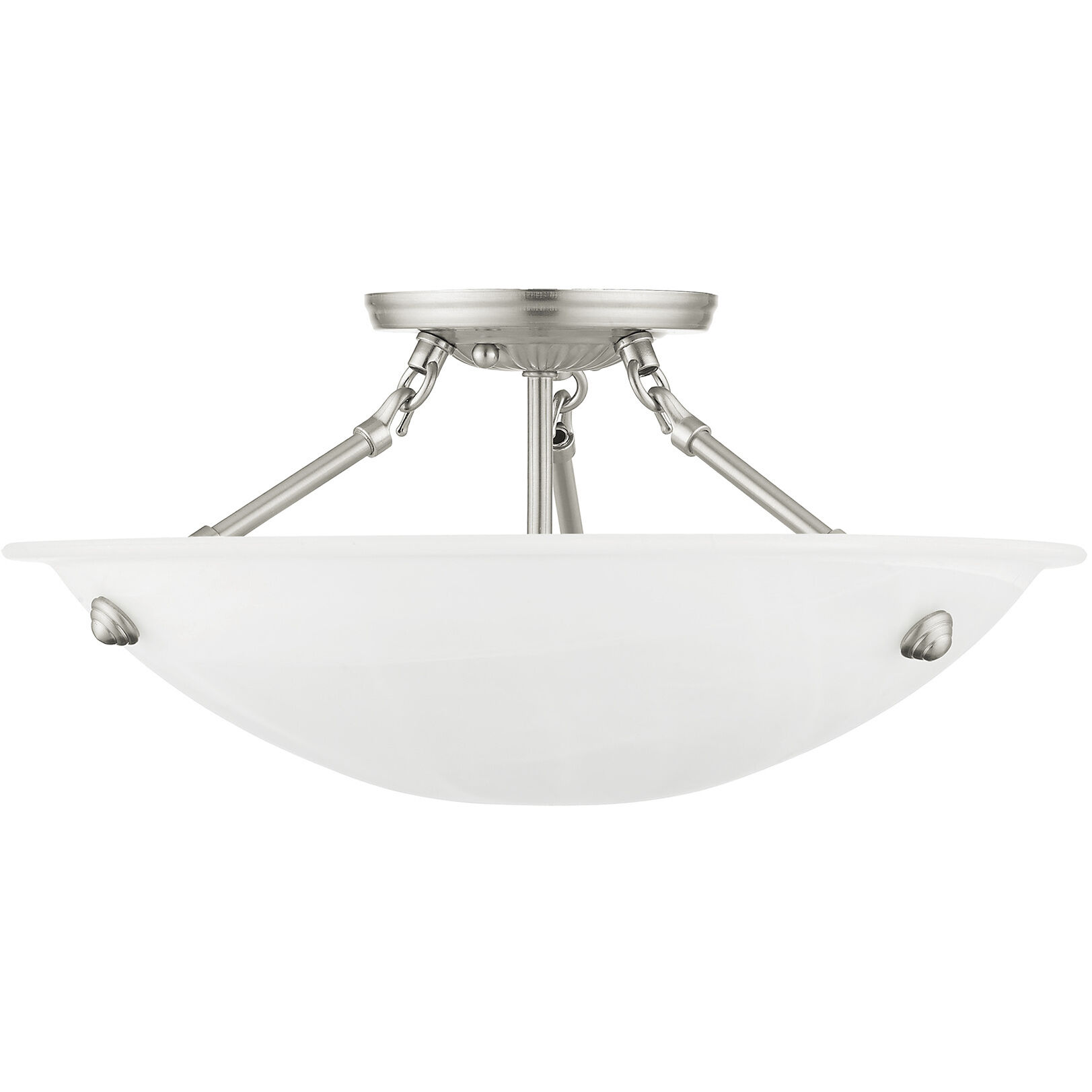Oasis 3 Light 16 inch Brushed Nickel Semi-Flush Mount Ceiling Light