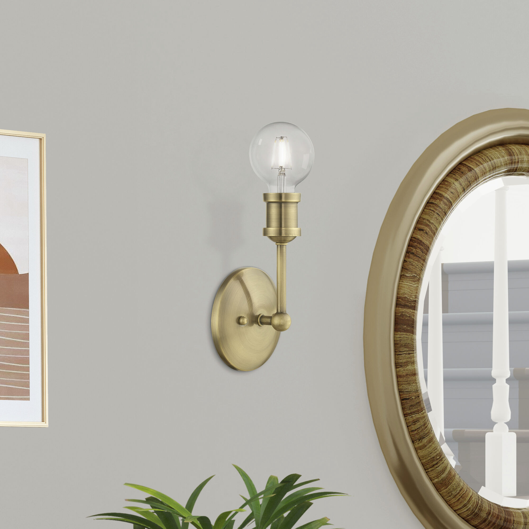 Lansdale 1 Light 5 inch Antique Brass Vanity Sconce Wall Light