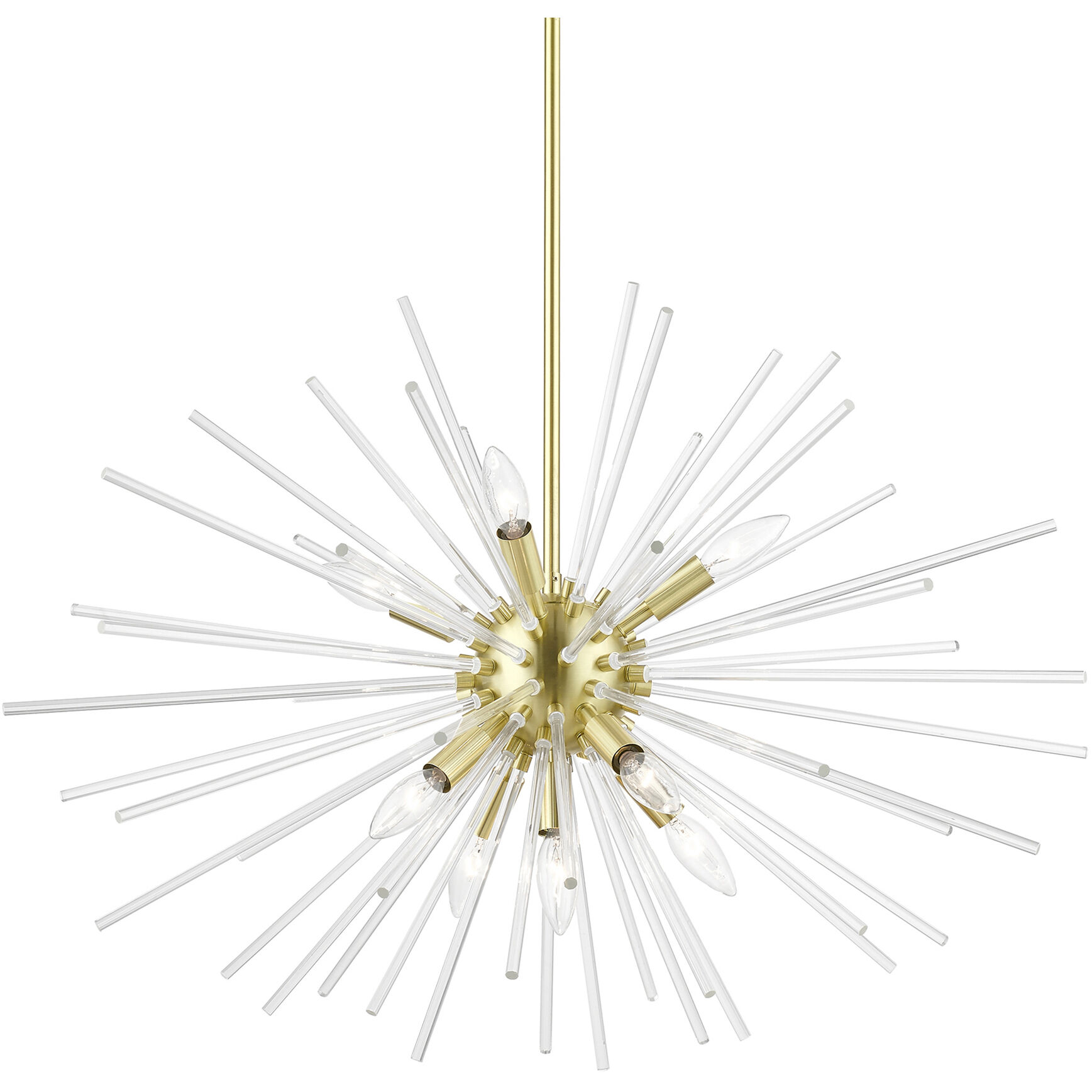 Utopia 9 Light 32 inch Satin Brass Pendant Chandelier Ceiling Light, Large