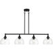 Glendon 4 Light 8.25 inch Black Large Linear Chandelier Ceiling Light