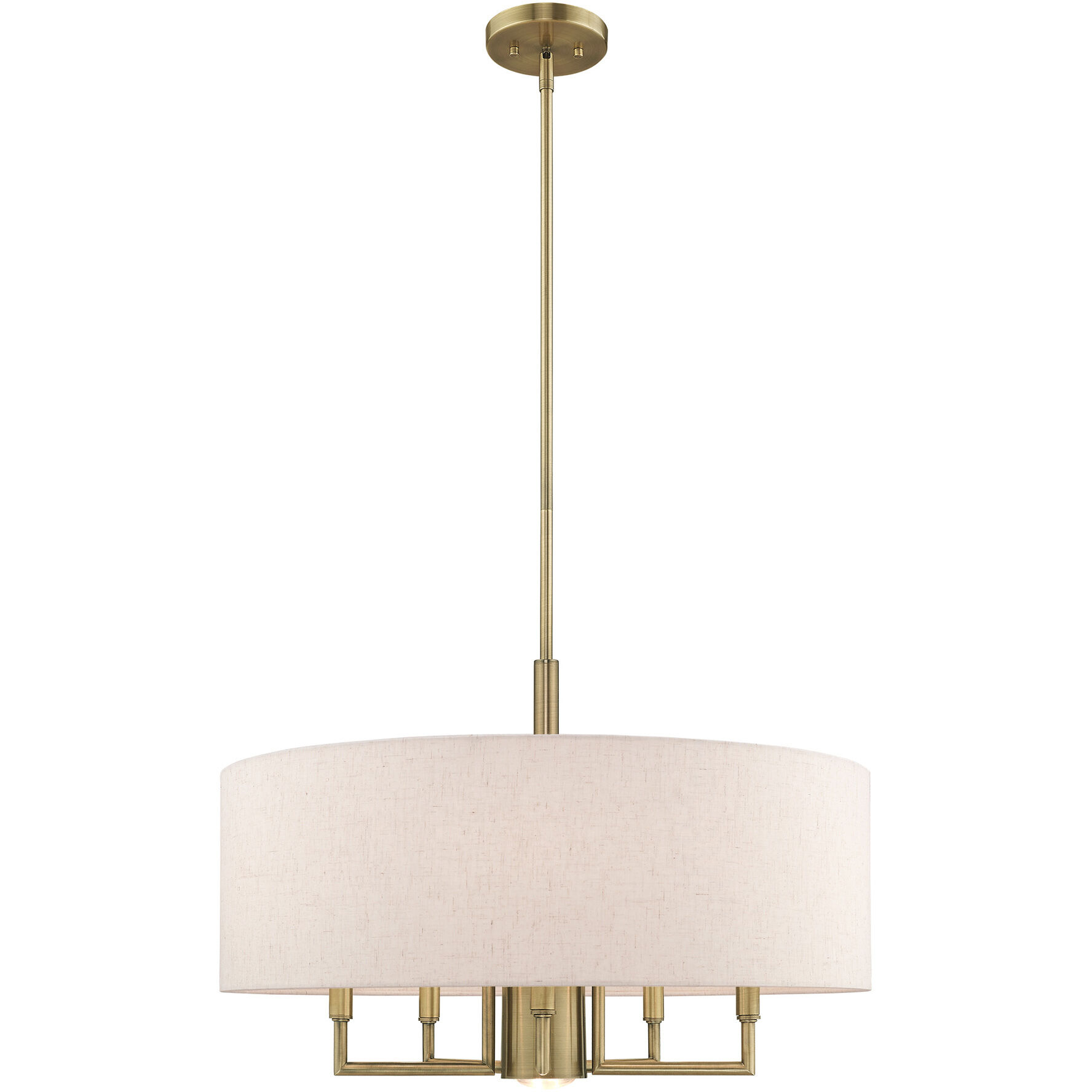Meridian 6 Light 24 inch Antique Brass Pendant Chandelier Ceiling Light