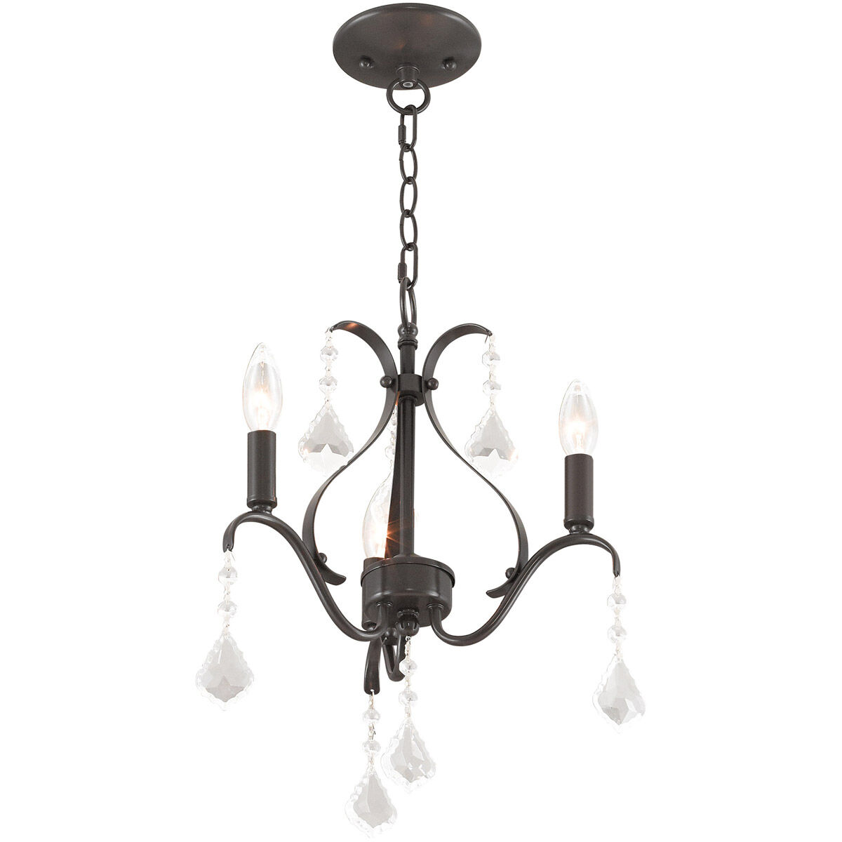 Caterina 3 Light 13 inch English Bronze Mini Chandelier Ceiling Light