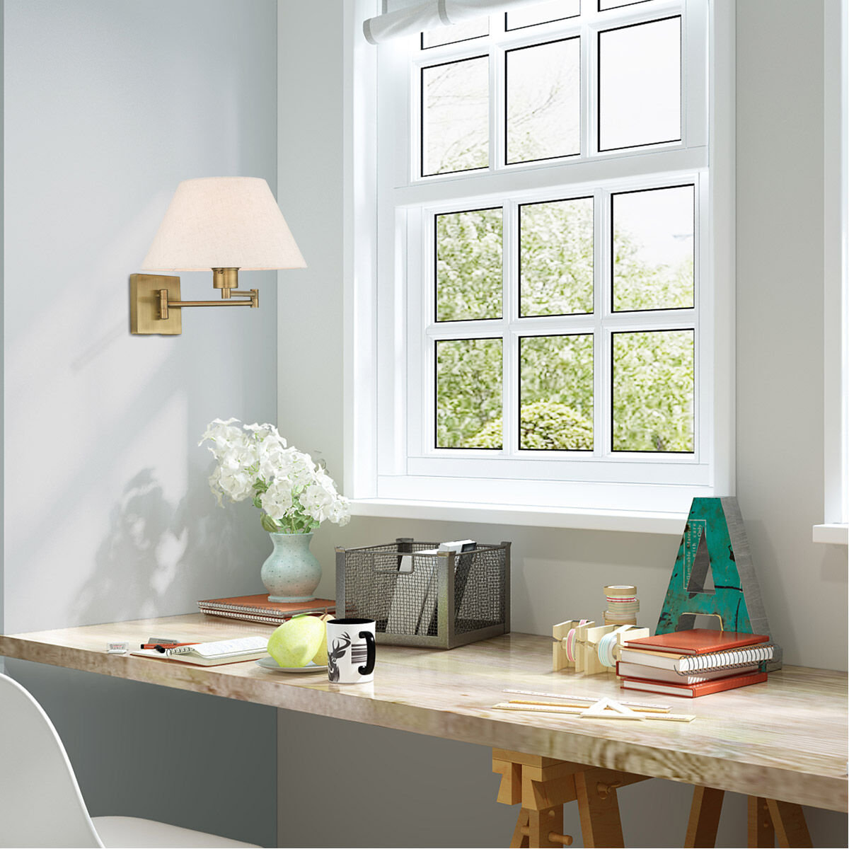 Allison 25 inch 100.00 watt Antique Brass Swing Arm Wall Lamp Wall Light