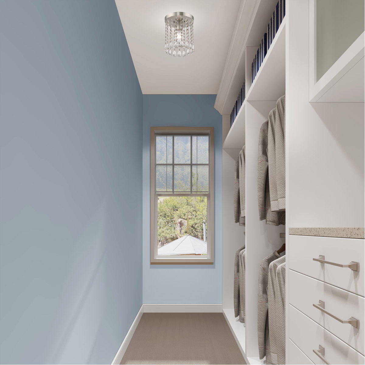 Elizabeth 1 Light 8 inch Brushed Nickel Flush Mount Ceiling Light