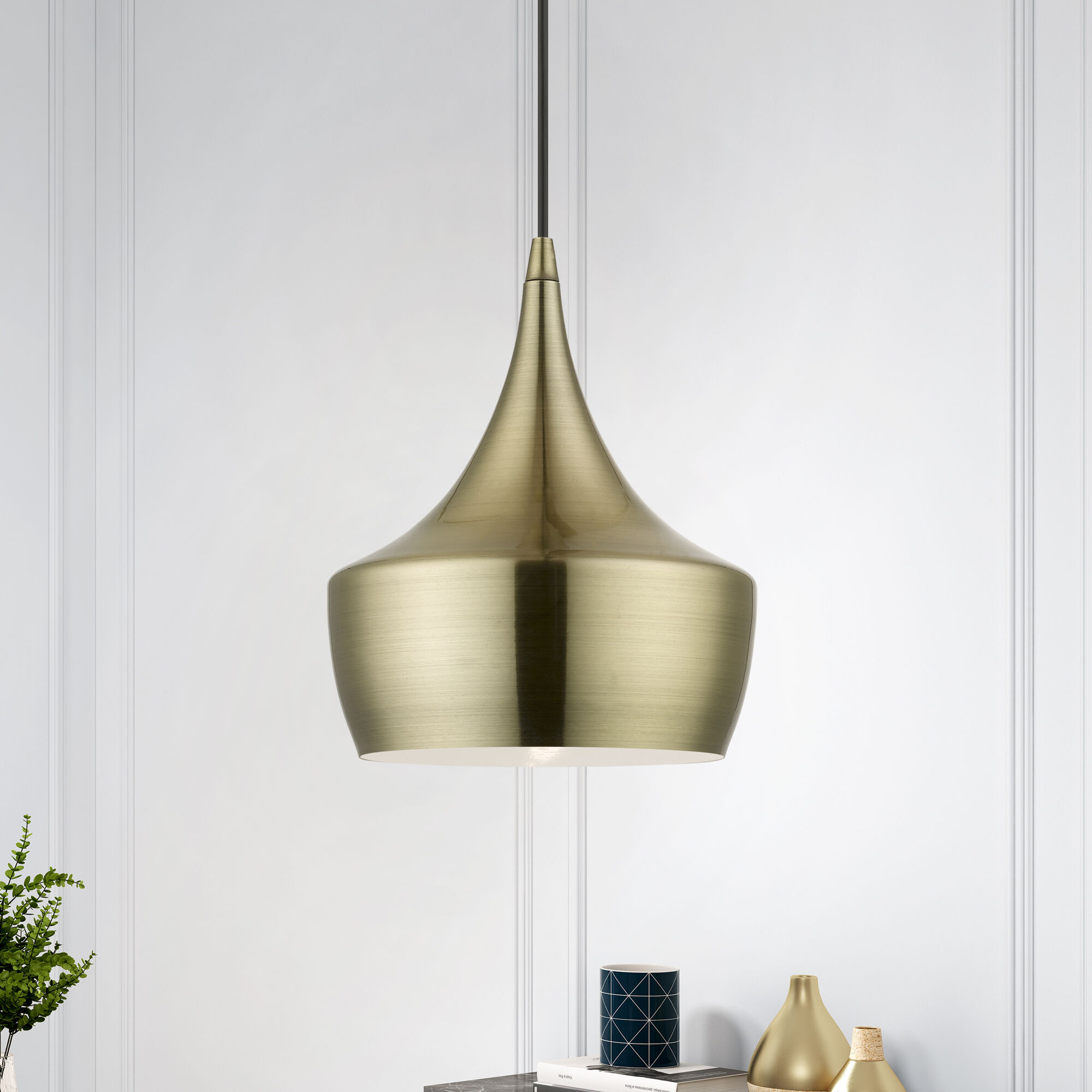 Waldorf 1 Light 10 inch Antique Brass Pendant Ceiling Light